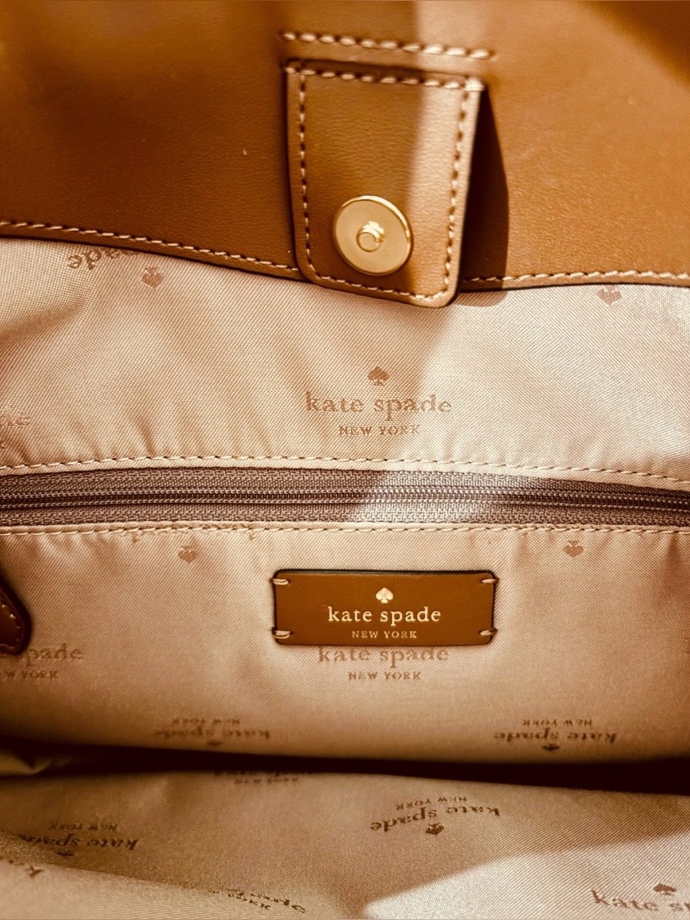 Kate Spade Kayla Large Triple Compartment Shoulder Bag in Warm Gingerbread - Picture 12 of 13